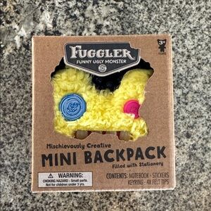 FUGGLERS Mini Backpack Keychain w/ Bonus Stickers & Markers - YELLOW NEW IN BOX